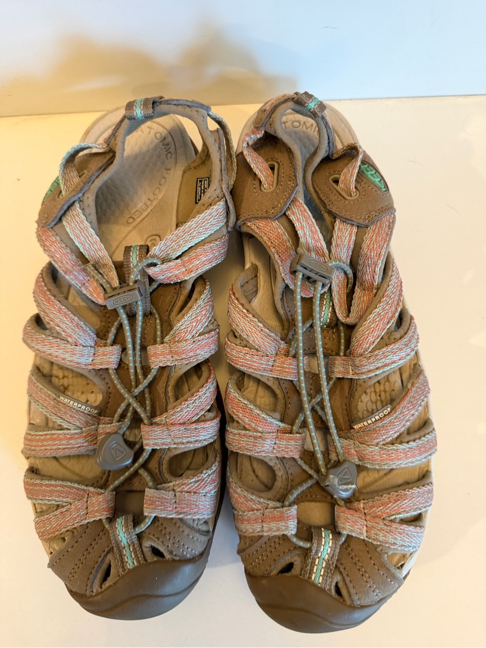 KEEN womens Pink and Tan Outdoor Sandals